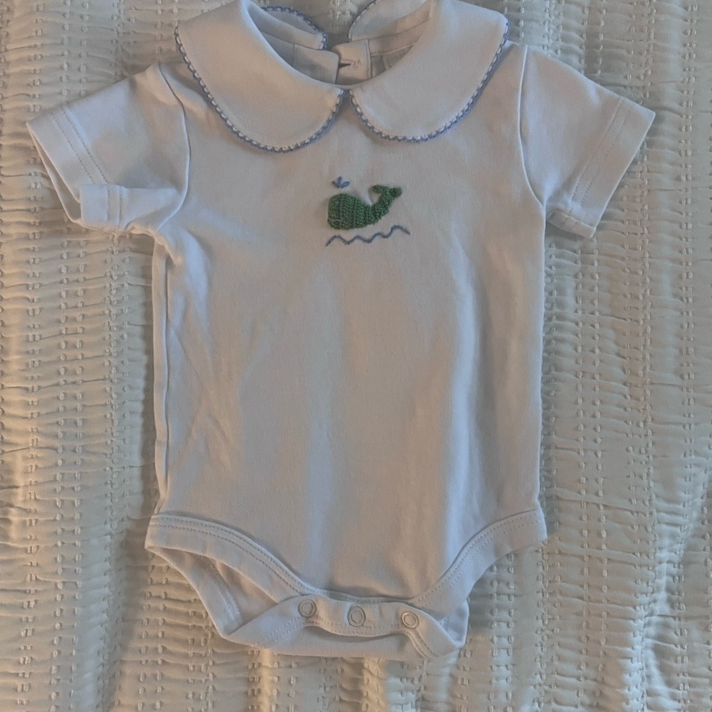 Little English White Cotton Baby Onesie